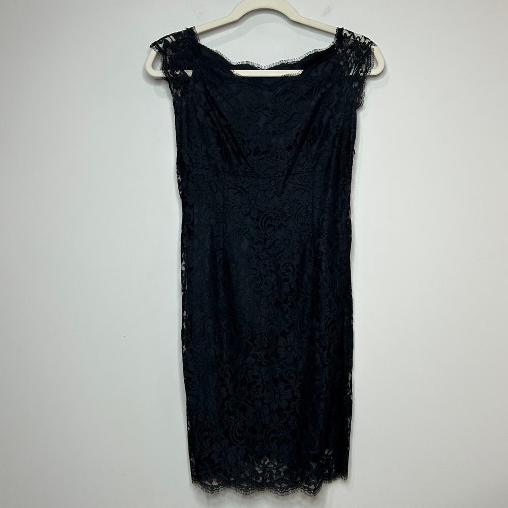Lauren Ralph Lauren Black Lace Sleeveless Cap Sleeve Dress Size 10